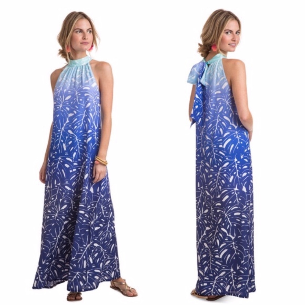 Vineyard Vines -Monstrea Ombre Halter Maxi - SZ 8